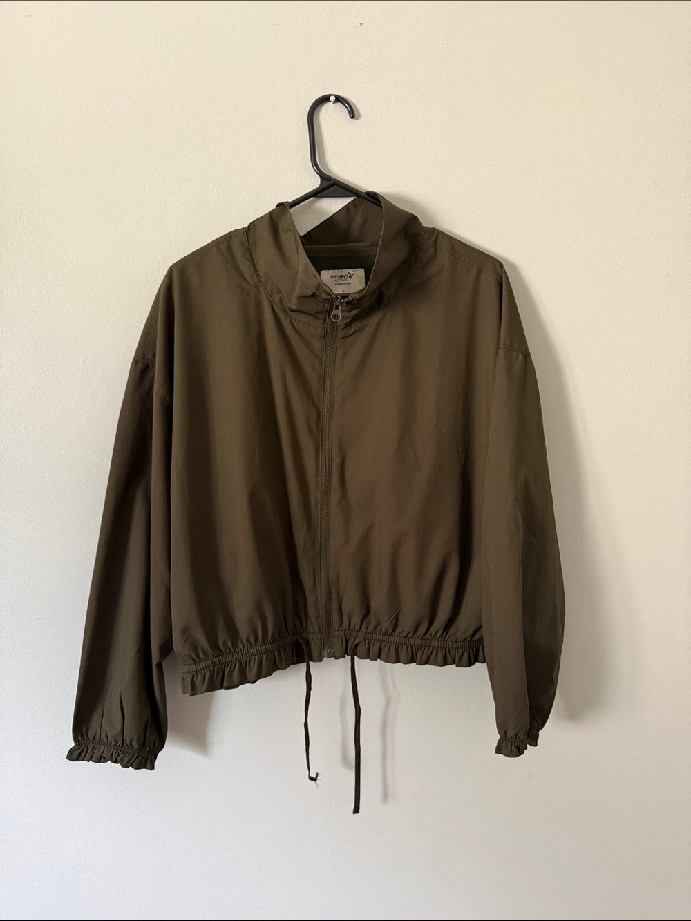Old Navy Olive Brown Cropped Zip Jacket